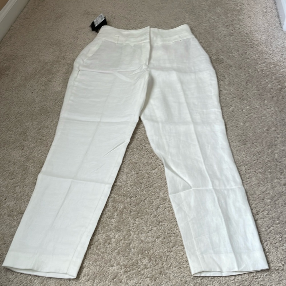 Massimo Dutti size 8 White linen pants no stretch